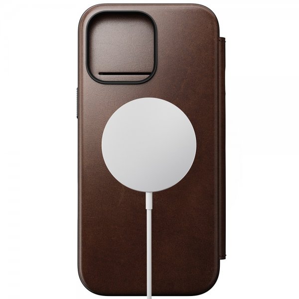 Nomad iPhone 16 Pro Max Fodral Modern Leather Folio Horween Rustic Brown