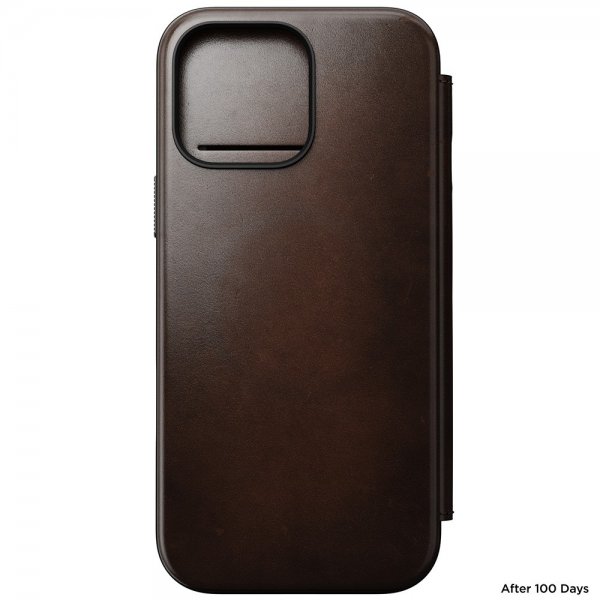 Nomad iPhone 16 Pro Max Fodral Modern Leather Folio Horween Rustic Brown
