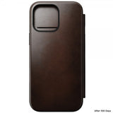 Nomad iPhone 16 Pro Max Fodral Modern Leather Folio Horween Rustic Brown
