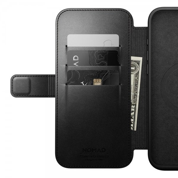 Nomad iPhone 16 Pro Max Fodral Modern Leather Folio Horween Svart