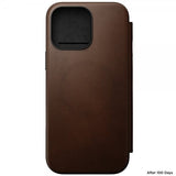 Nomad iPhone 16 Pro Max Fodral Modern Leather Folio Brun