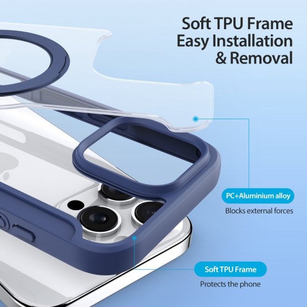 Dux Ducis iPhone 16 Pro Max Fodral Skin X Pro Series Kickstand MagSafe Blå