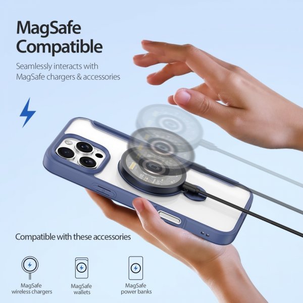 Dux Ducis iPhone 16 Pro Max Fodral Skin X Pro Series Kickstand MagSafe Blå