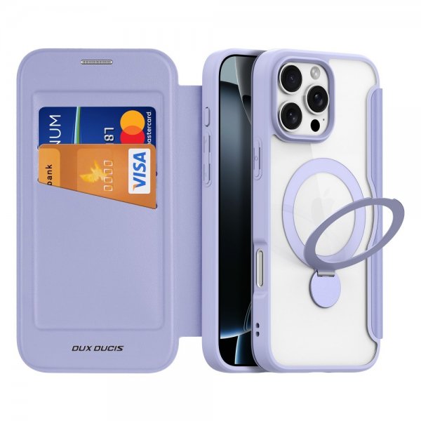 Dux Ducis iPhone 16 Pro Max Fodral Skin X Pro Series Kickstand MagSafe Lila