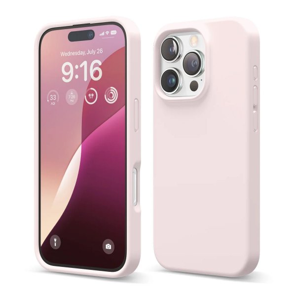 Rvelon iPhone 16 Pro Max Skal Silikon Rosa