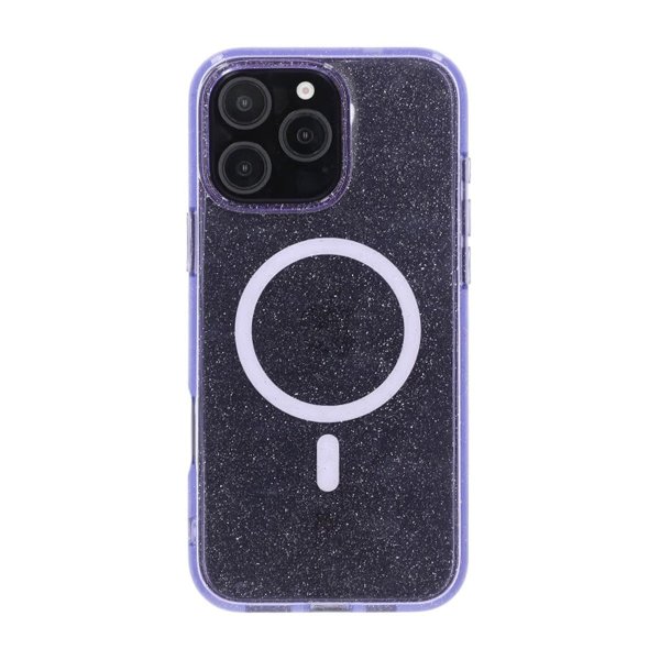 Rvelon iPhone 16 Pro Max Skal Glitter MagSafe Lila