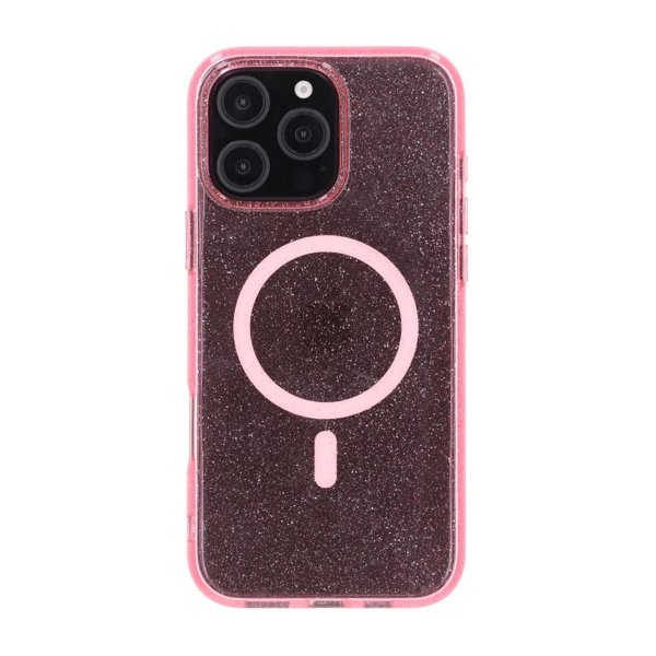 Rvelon iPhone 16 Pro Max Skal Glitter MagSafe Rosa