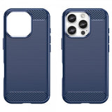 iPhone 16 Pro Max Skal Borstad Kolfibertextur Blå