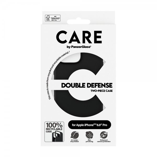 CARE by PanzerGlass iPhone 16 Pro Max Skal Double Defence Svart