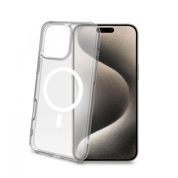 Celly iPhone 16 Pro Max Skal GELSKINMAG MagSafe Transparent Vit