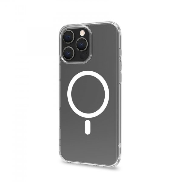 Celly iPhone 16 Pro Max Skal GELSKINMAG MagSafe Transparent Vit