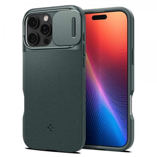 Spigen iPhone 16 Pro Max Skal Optik Armor MagFit Abyss Green