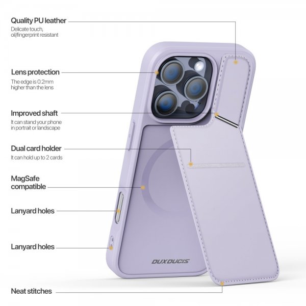 Dux Ducis iPhone 16 Pro Max Skal Rafi II Series MagSafe Lila