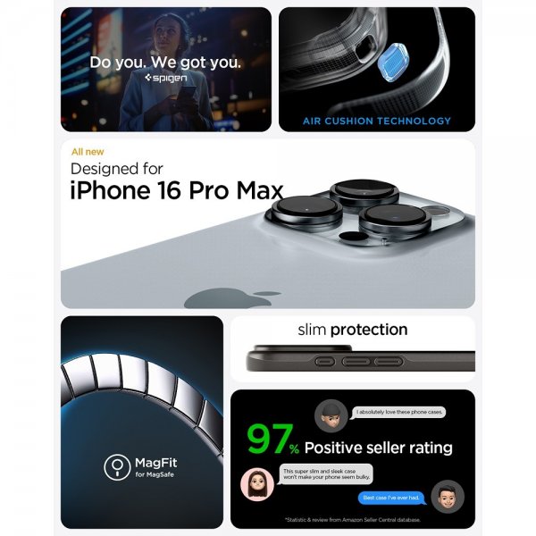 Spigen iPhone 16 Pro Max Skal Thin Fit MagFit Gunmetal