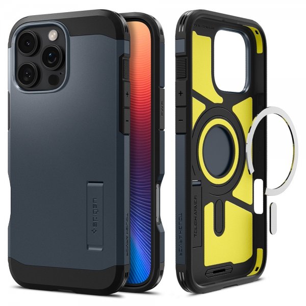 Spigen iPhone 16 Pro Max Skal Tough Armor MagFit Metal Slate