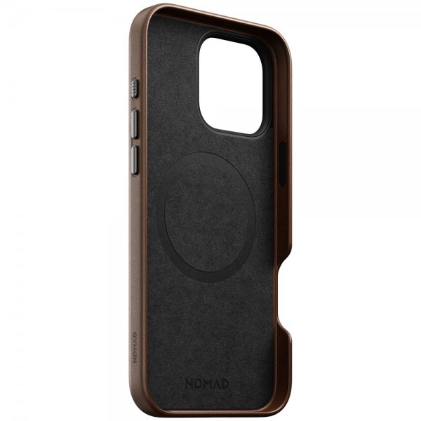 Nomad iPhone 16 Pro Max Skal Traditional Leather Case Brun