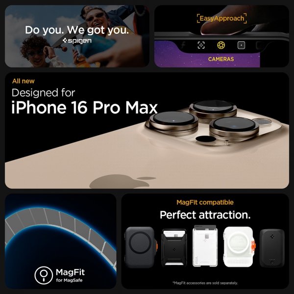 Spigen iPhone 16 Pro Max Skal Ultra Hybrid MagFit Frost Natural Titanium