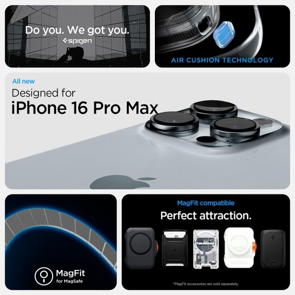 Spigen iPhone 16 Pro Max Skal Ultra Hybrid Zero One MagFit Natural Titanium