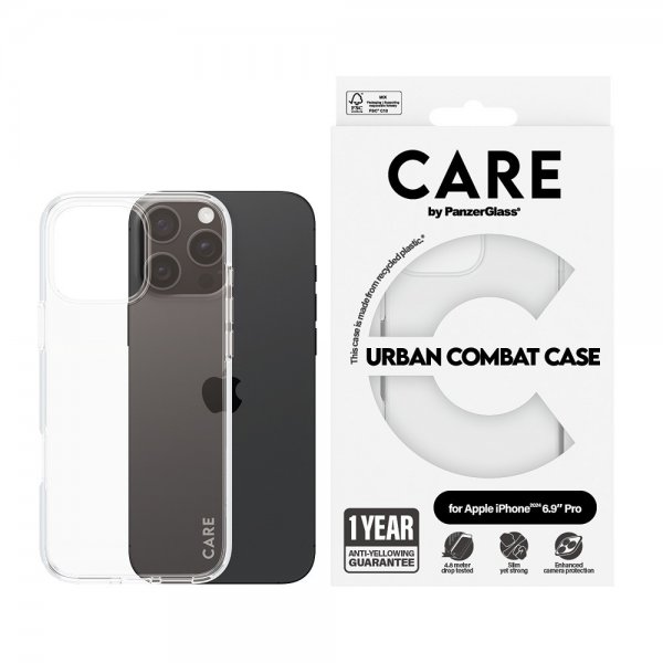 CARE by PanzerGlass iPhone 16 Pro Max Skal Urban Combat Transparent