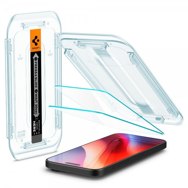 Spigen iPhone 16 Pro Max/iPhone 17 Pro Max Skärmskydd GLAS.tR EZ Fit 2-pack