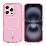 Rvelon iPhone 16 Pro Skal Glitter MagSafe Rosa
