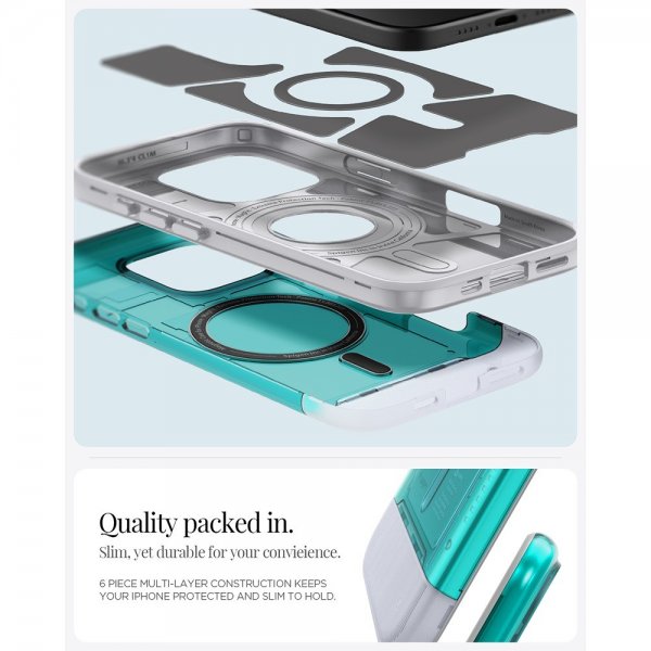Spigen iPhone 16 Pro Skal Classic C1 MagFit Bondi Blue