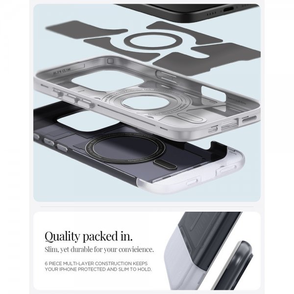 Spigen iPhone 16 Pro Skal Classic C1 MagFit Graphite