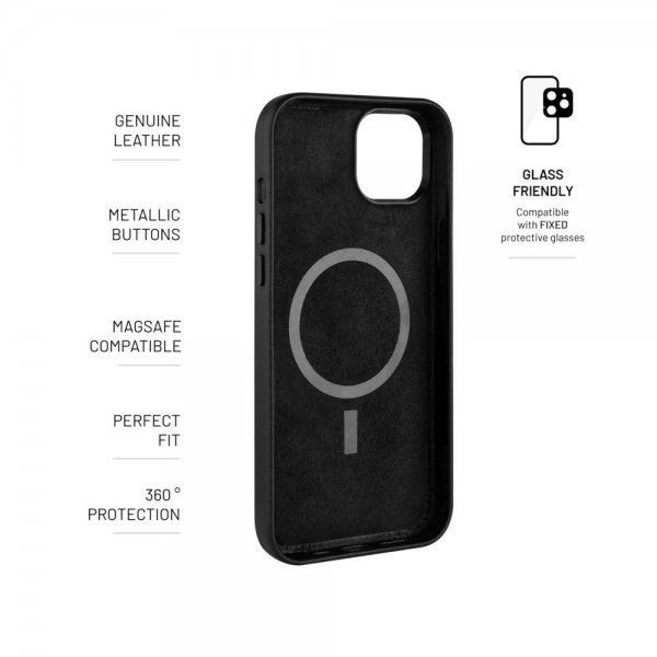 Fixed iPhone 16 Pro Skal MagLeather Svart