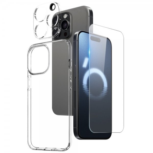 Northjo iPhone 16 Pro Skal med Skärmskydd och Kameraskydd 3-i-1
