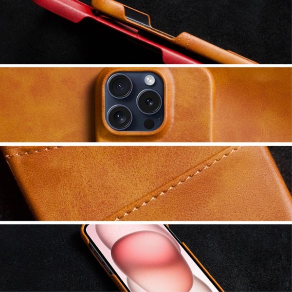 iPhone 16 Pro Skal med två Kortfack Ljusbrun