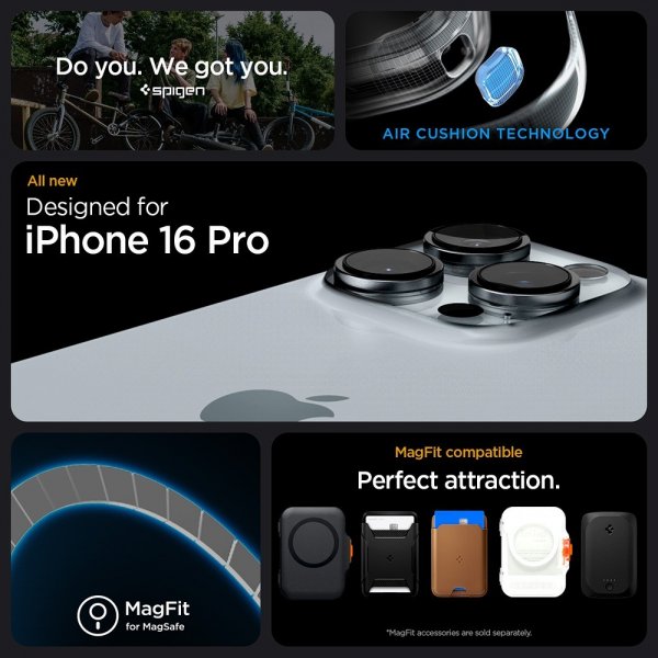 Spigen iPhone 16 Pro Skal Rugged Armor MagFit Grå
