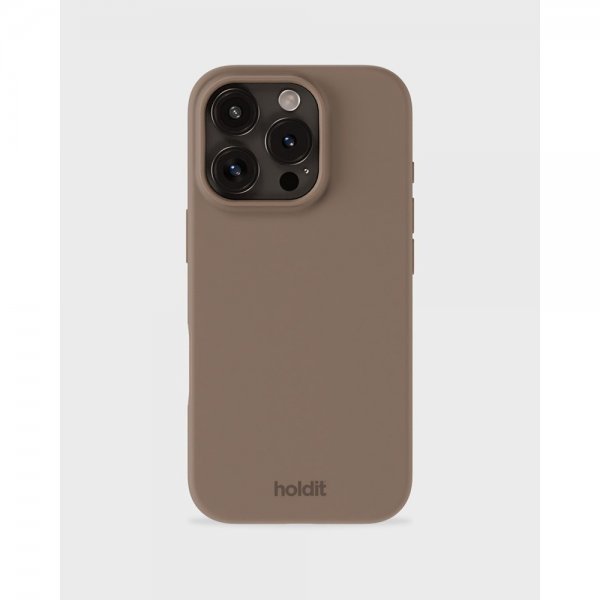 holdit iPhone 16 Pro Skal Silikon Mocha Brown