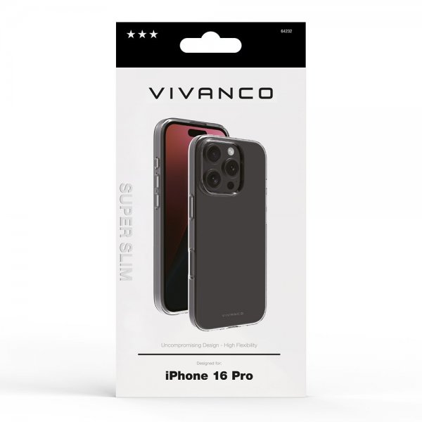 Vivanco iPhone 16 Pro Skal Super Slim Transparent