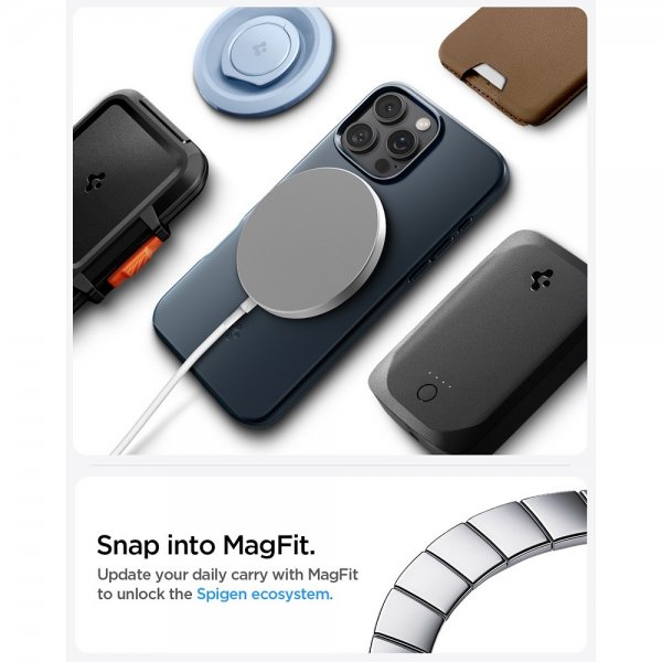 Spigen iPhone 16 Pro Skal Thin Fit MagFit Metal Slate