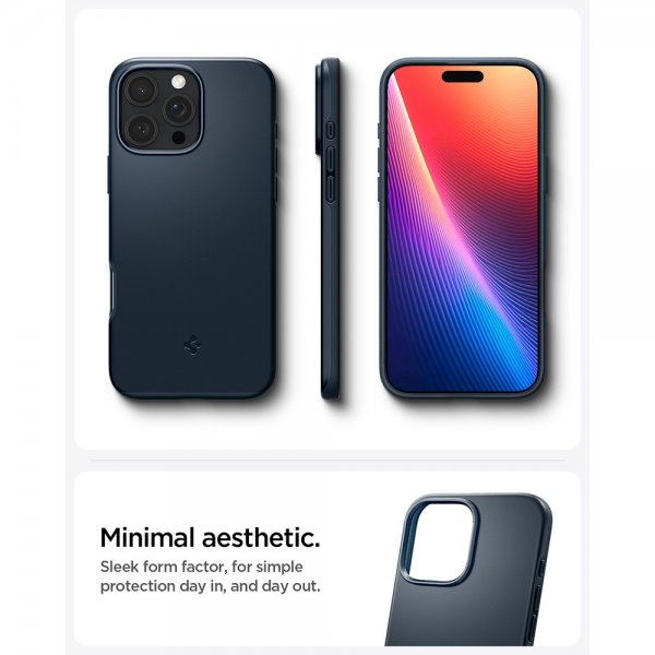 Spigen iPhone 16 Pro Skal Thin Fit MagFit Metal Slate