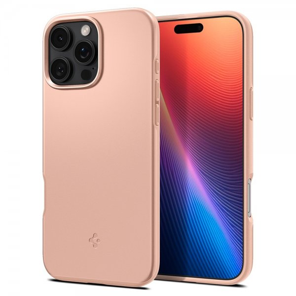 Spigen iPhone 16 Pro Skal Thin Fit MagFit Rose Titanium