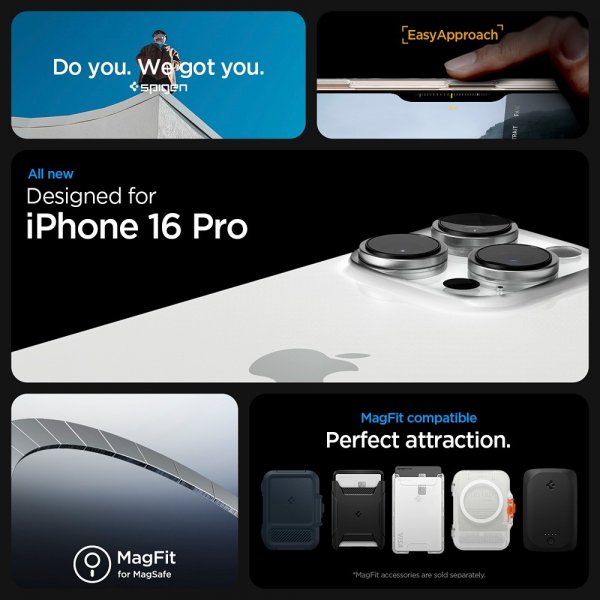 Spigen iPhone 16 Pro Skal Thin Fit T MagFit Clear White