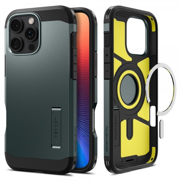 Spigen iPhone 16 Pro Skal Tough Armor MagFit Abyss Green