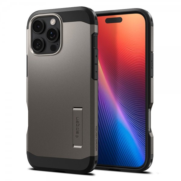 Spigen iPhone 16 Pro Skal Tough Armor MagFit Gunmetal