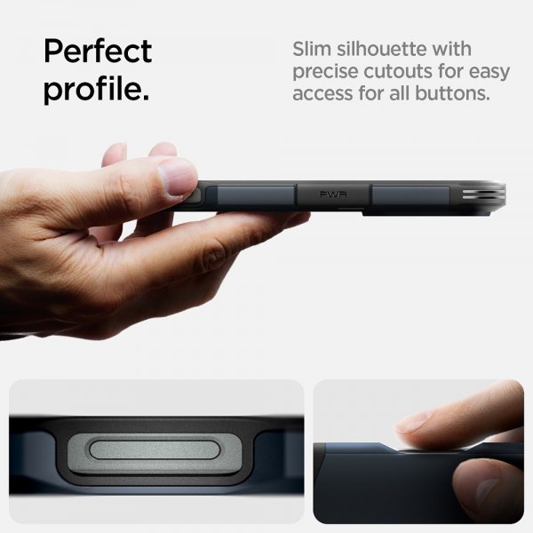 Spigen iPhone 16 Pro Skal Tough Armor MagFit Metal Slate