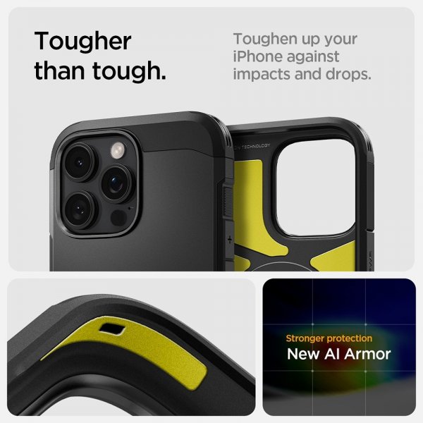 Spigen iPhone 16 Pro Skal Tough Armor MagFit Svart