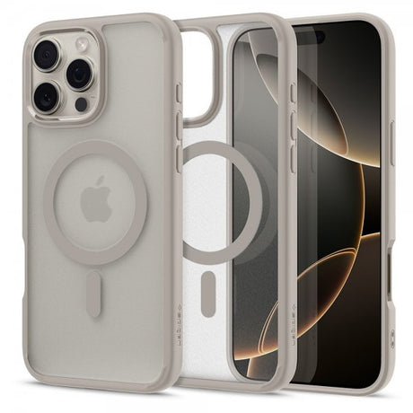 Spigen iPhone 16 Pro Skal Ultra Hybrid MagFit Frost Natural Titanium