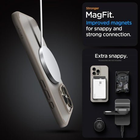 Spigen iPhone 16 Pro Skal Ultra Hybrid MagFit Frost Natural Titanium