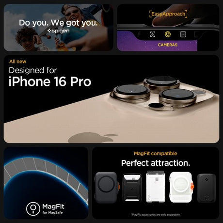 Spigen iPhone 16 Pro Skal Ultra Hybrid MagFit Frost Natural Titanium