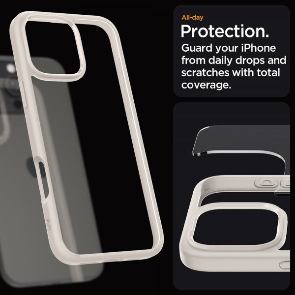 Spigen iPhone 16 Pro Skal Ultra Hybrid Natural Titanium