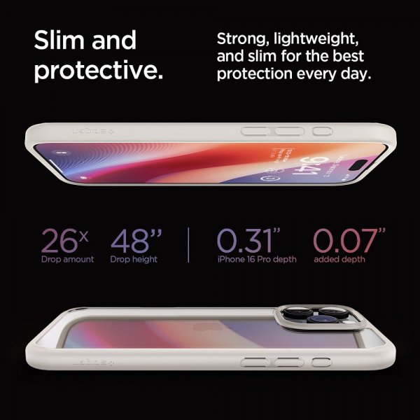 Spigen iPhone 16 Pro Skal Ultra Hybrid Natural Titanium