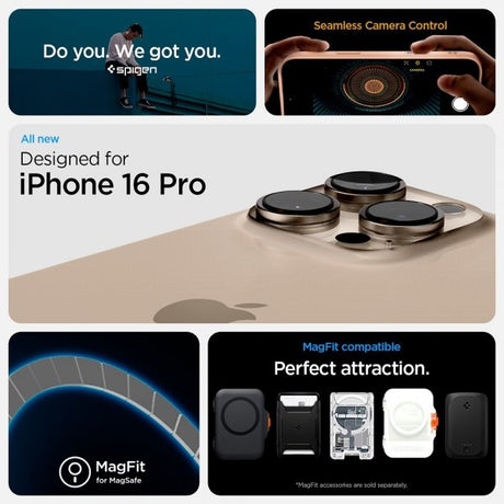 Spigen iPhone 16 Pro Skal Ultra Hybrid T MagFit Frost Rose Titanium