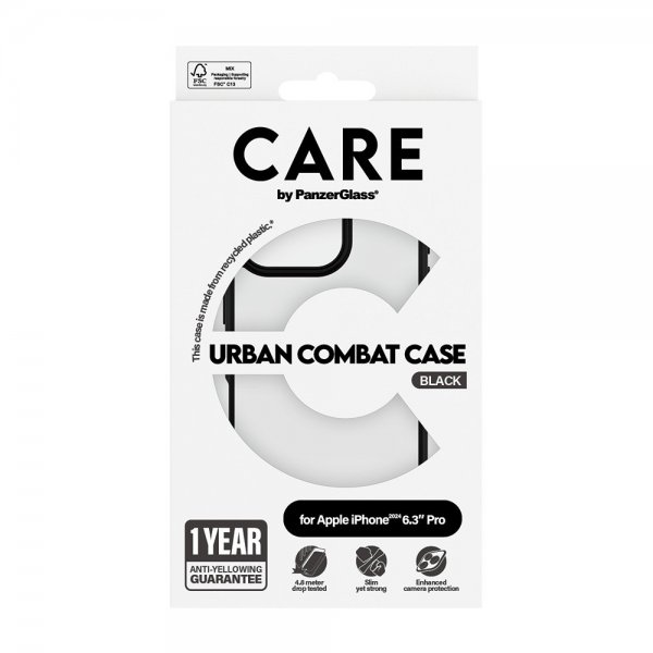 CARE by PanzerGlass iPhone 16 Pro Skal Urban Combat Svart