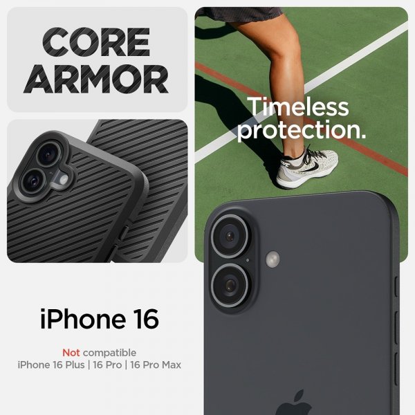 Spigen iPhone 16 Skal Core Armor Matte Black