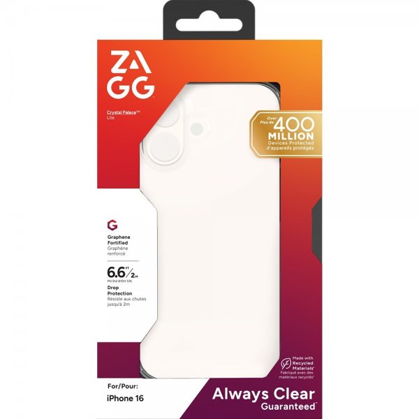 ZAGG iPhone 16 Skal Crystal Palace Lite Transparent